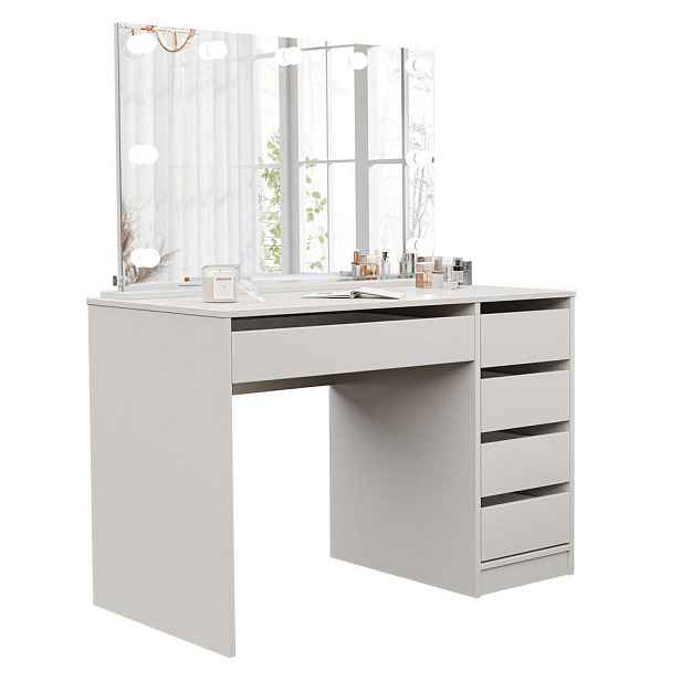 Idohome TOALETNÍ STOLEK Bella kašmírově béžový 110 cm se zrcadlem a LED osvětlením
