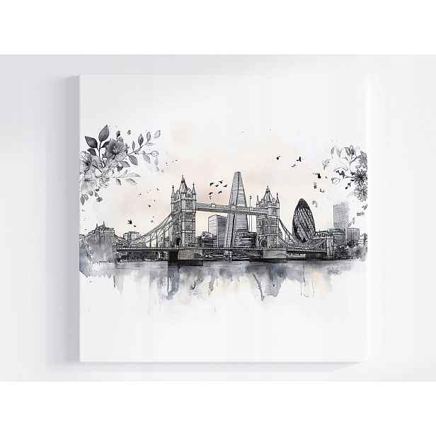 Obraz Na Plátně Canvas Město Panorama Architektura Londýn Skica 50x50
