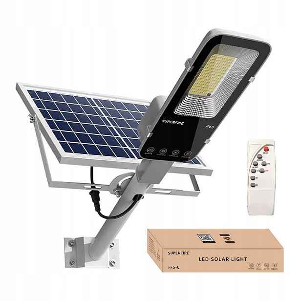 Superfire Výkonná Solární Lampa Led 263 W Venkovní Solární Panel Ovladač