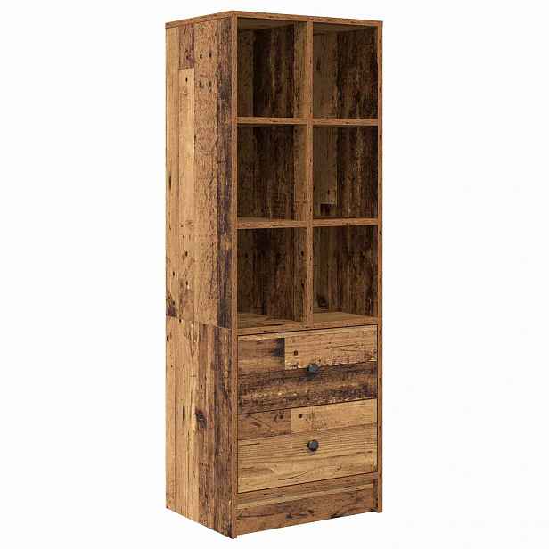 vidaXL Vysoký bufet se zásuvkou Staré dřevo 45,5 x 34 x 127 cm