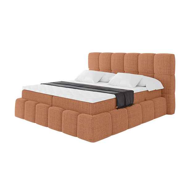 ALTDECOR KONTINENTÁLNÍ POSTEL s matrací H4 - AURI - 120x200 cm Meruňková