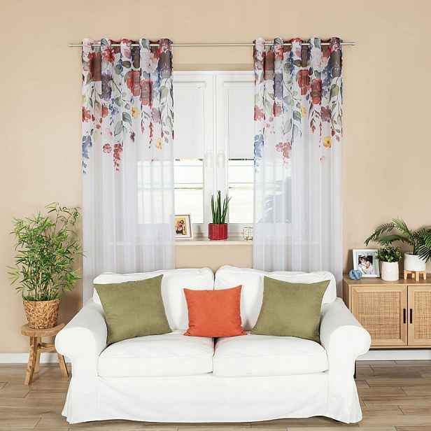 Jolanda Hotová záclona s kroužky, šířka 140 x výška 260 cm, tkaná