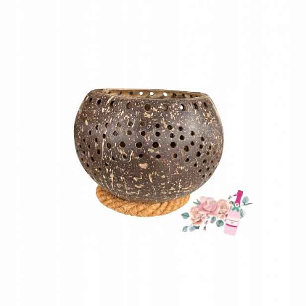 Kokosový lampion s vonnou svíčkou KL148 Růžový lesk Hand Made Dárek