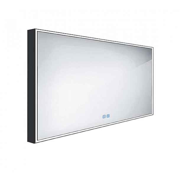 Nimco - Zrcadlo s LED osvětlením, 140x70 cm, dotykový senzor, matná černá ZPC 13008VX-90