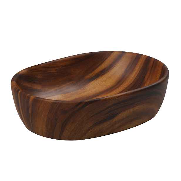 Umyvadlo na desku Isabela keramická oválná 47 x 34 cm, imitace dřeva