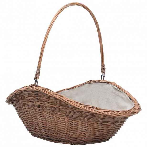 vidaXL Koš na dřevo s uchem 60 x 44 x 55 cm přírodní vrba