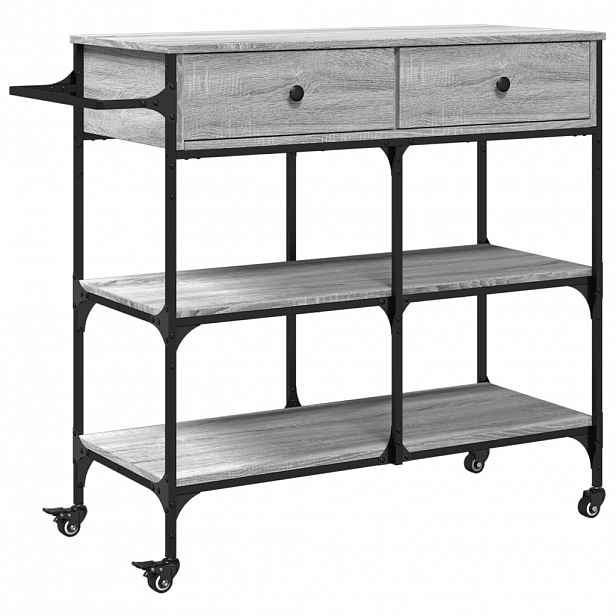 vidaXL Kuchyňský vozík šedý sonoma 105 x 42 x 95 cm kompozitní dřevo