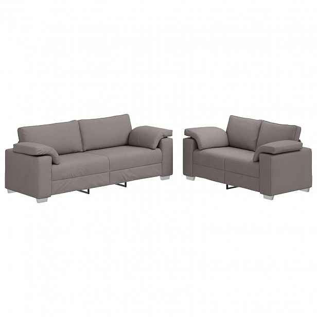 vidaXL Pohovka 2 ks Taupe textil