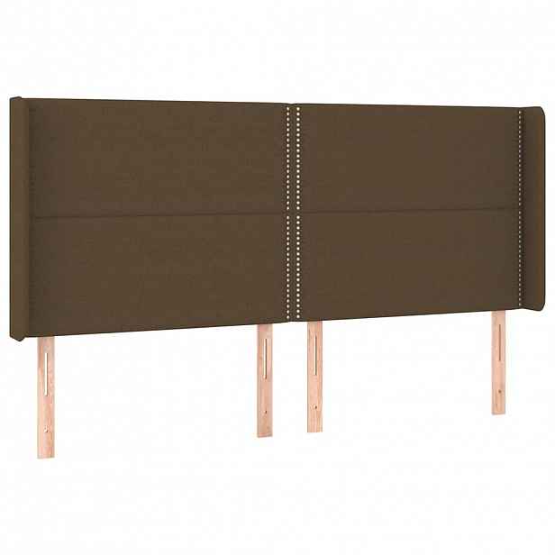 vidaXL Čelo postele typu ušák tmavě hnědé 183x16x118/128 cm textil