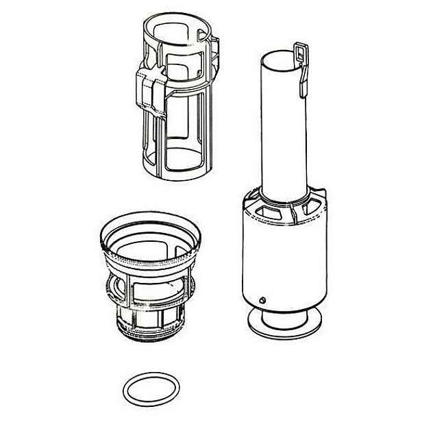 Liv-Fluidmaster LIV 195280 Vypouštěcí ventil pro podomítkové nádrže Tornado Stop tlačítko