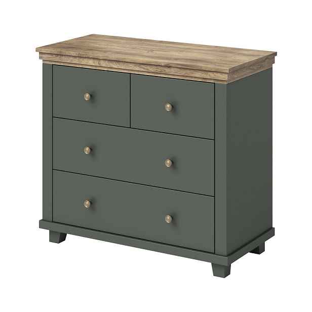 MASSENO KOMODA EVOLETTA, 90/81/42 cm se 4 zásuvkami, zelená