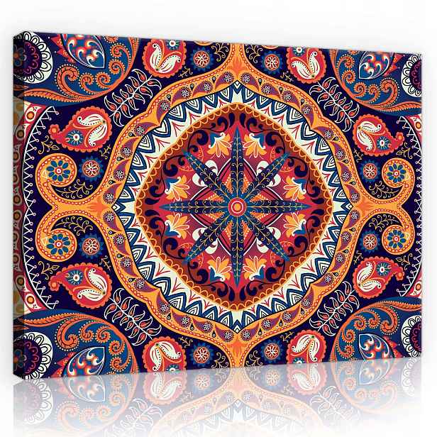 Obraz 100x75 Geometrický ornament Jasný akcent do obývacího pokoje v boho stylu