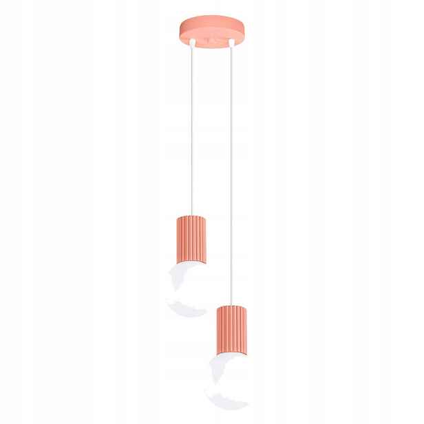 Sollux Lighting Halo závěsná lampa broskvová 2xG9 8W skleněné koule