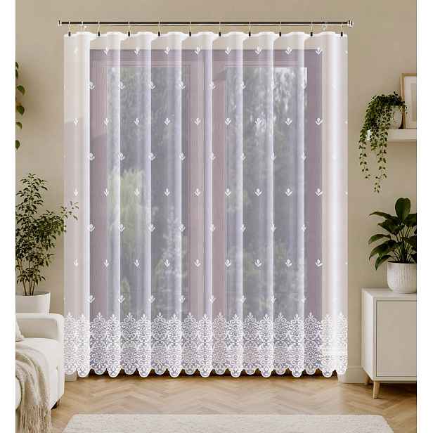 Vzor 107449 záclona velikost 250 x 250 cm, jednoduchá (hotová) s lemováním