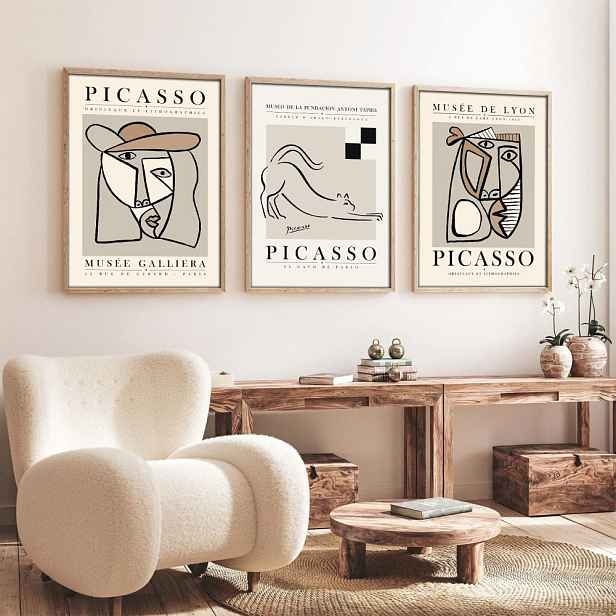 Dekorativní rámovaný obraz z MDF (3 kusy) Huhu254 - 50 x 70