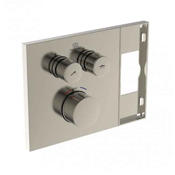 Ideal Standard Ceratherm Navigo Solos - Termostatická baterie pod omítku, pro 2 spotřebiče, Silver Storm A7894GN