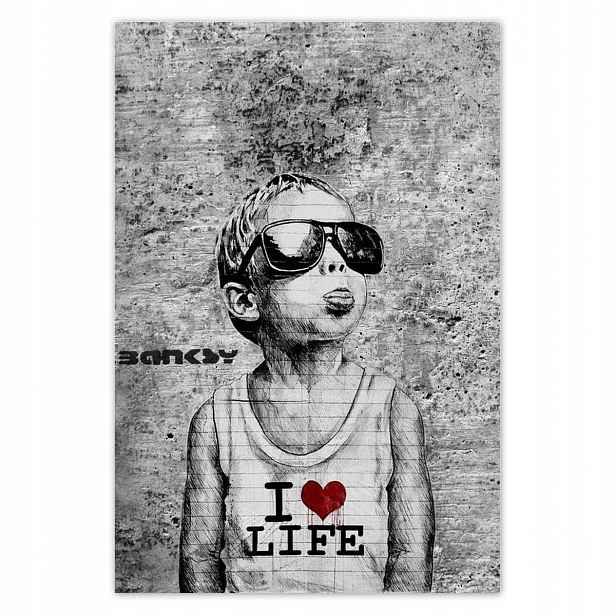 Plakáty 135x200 I love life Banksy Spray