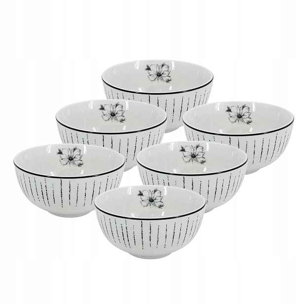 Set 6 ks Porcelánová miska Linea Dash, 14 cm