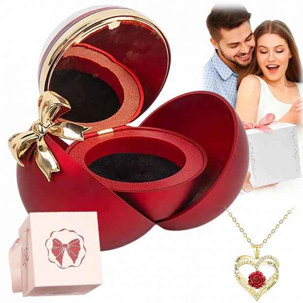 Stabilizovaná Růže Ve Skle Krabička Náhrdelník Dárek Ke Dni Matek Valentýna