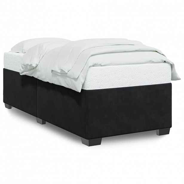 vidaXL Rám postele bez matrace černý 100 x 200 cm samet