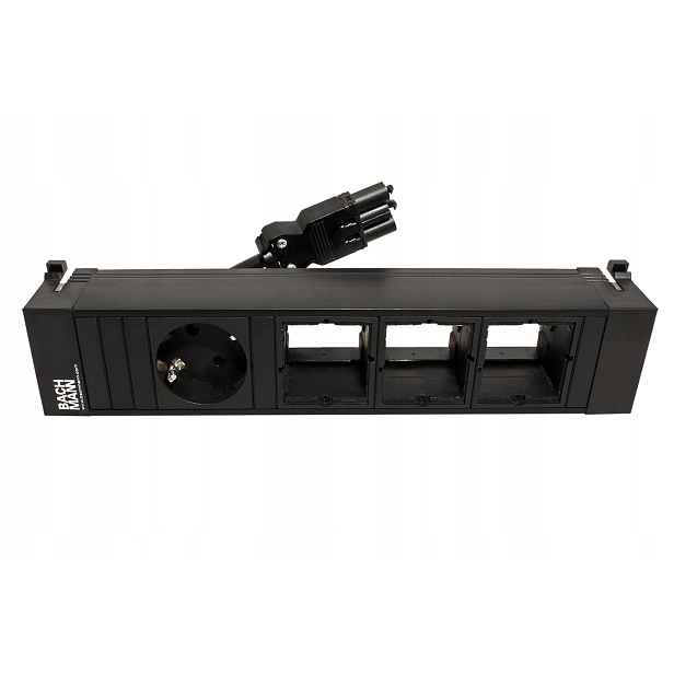 Bachmann Systém Power FRAME,box pro 4 moduly,1x zásuvka DE,3x volné,plast