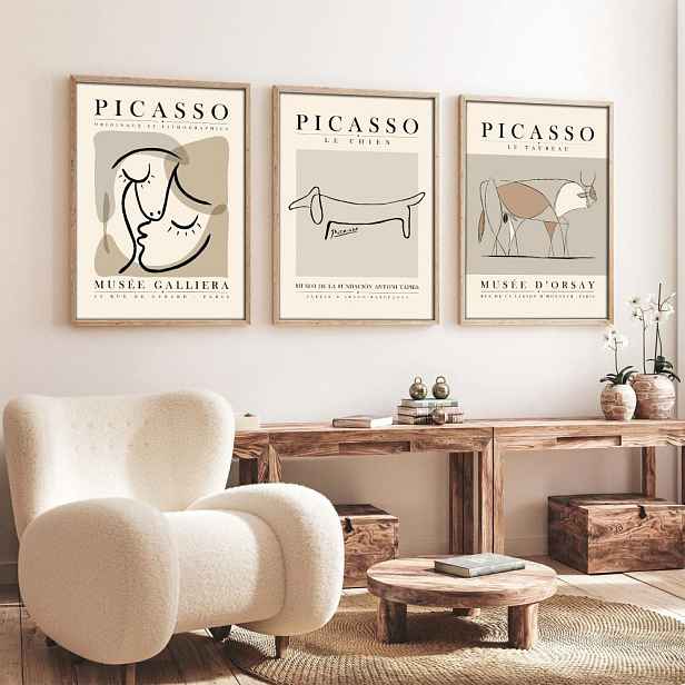 Dekorativní rámovaný obraz z MDF (3 kusy) Huhu253 - 50 x 70