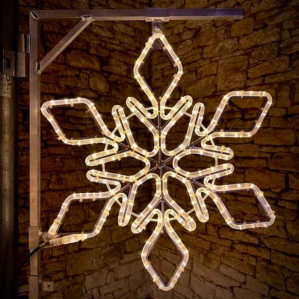 Easy Fix 2D LED světelná vločka IX, Ø 60 cm, teple bílá, sada na veřejné osvětlení, hliník