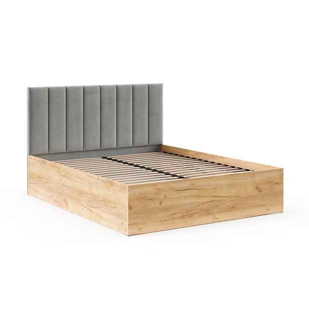 FDM Postel Grenada se zvedacím roštem Trinity šedá/dub craft, velikost 120x200