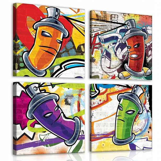 Obraz Na Plátně Plátno 50x50 Graffiti Street Art Stěna Cihla