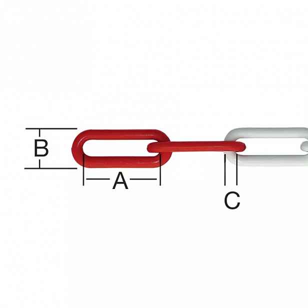 Řetěz plast č/b 6 mm 25 m