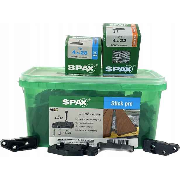 Spax Stick Pro 120 sada pro skrytou montáž terasových prken