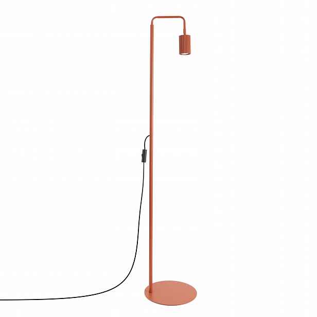 Stojací podlahová lampa desginerská Karbon okrová červená Sollux