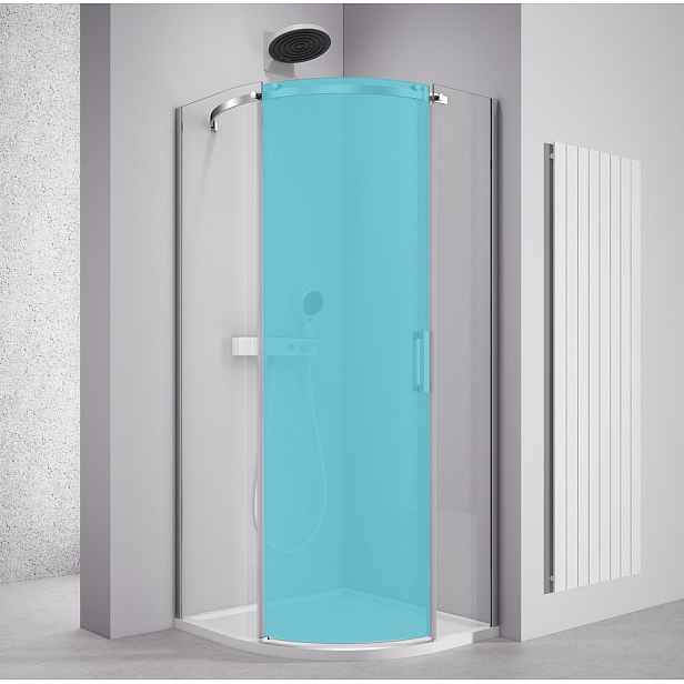 Polysan THRON KOMPONENT čtvrtkruhová sprchová zástěna 900x900mm, čiré sklo, levá