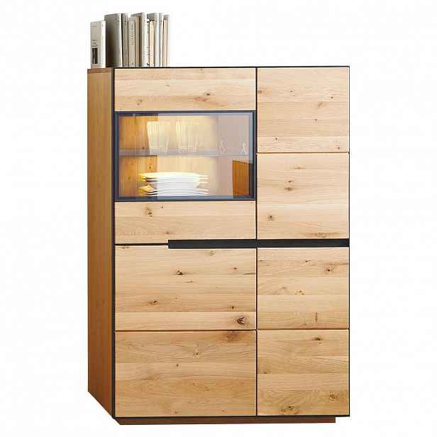 XXXLutz VYSOKÁ KOMODA, dub, antracitová, barvy dubu, 89/136/38 cm Linea Natura - 002815004616