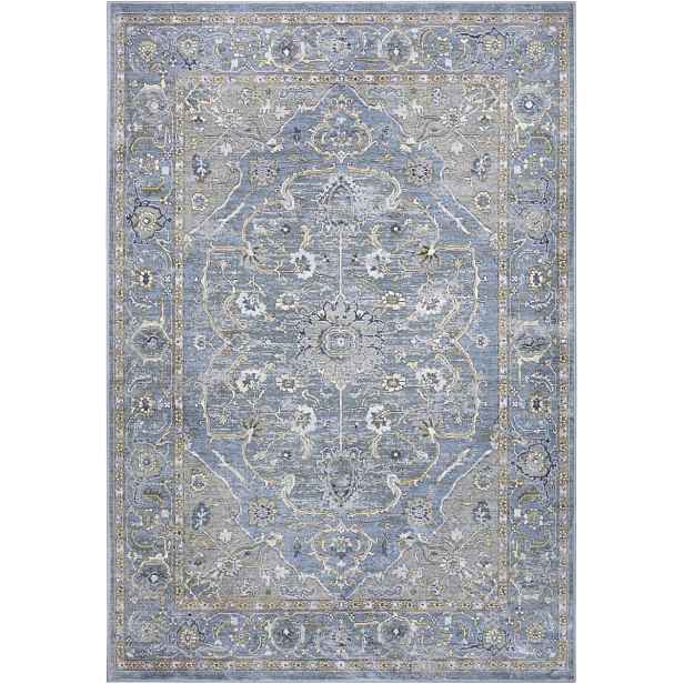 Koberec 160x230 do obývacího pokoje, tradiční klasický modro krémový vzor
