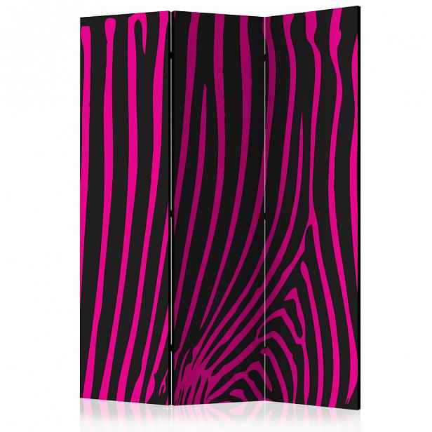 Paraván Zebra pattern (violet) Dekorhome 135x172 cm (3-dílný)