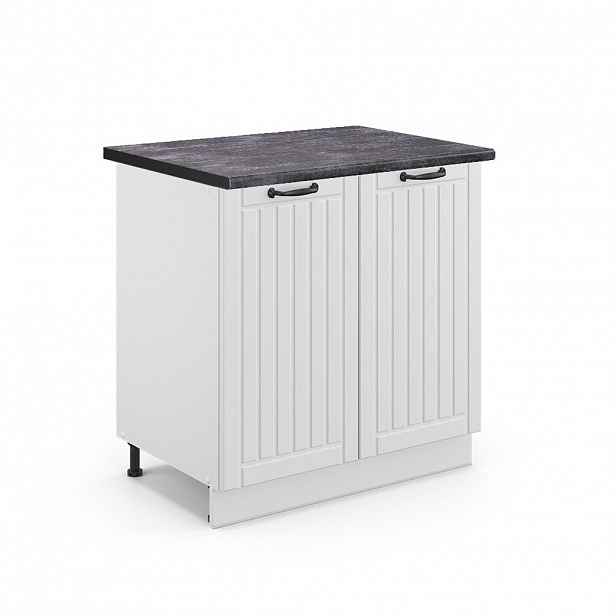 Vicco SPODNÍ SKŘÍŇKA KUCHYŇSKÉ LINKY Fame-Line, Bílý venkovský dům/Bílá, 80 cm pracovná doska antracitová