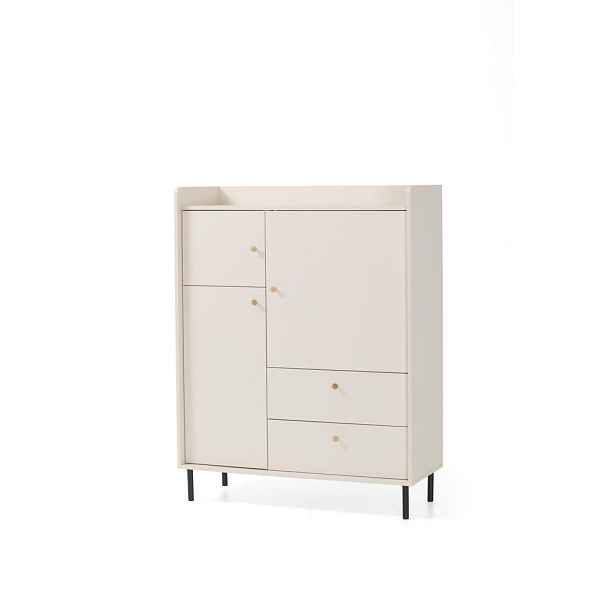 MASSENO KOMODA ASTREA, 103,5/133/42 cm s 2 zásuvkami a 2 dvířky, béžová