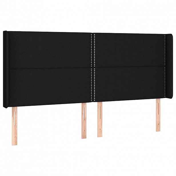 vidaXL Čelo postele typu ušák černé 203x16x118/128 cm textil