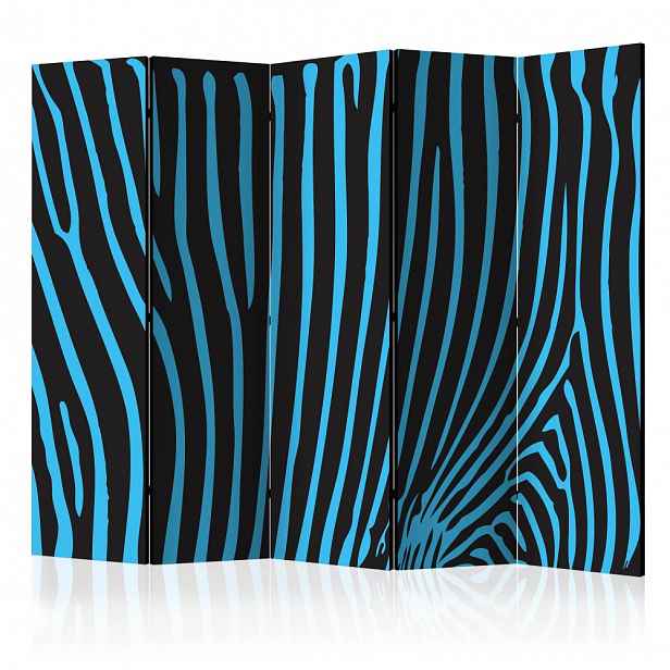 Paraván Zebra pattern (turquoise) Dekorhome 135x172 cm (3-dílný)