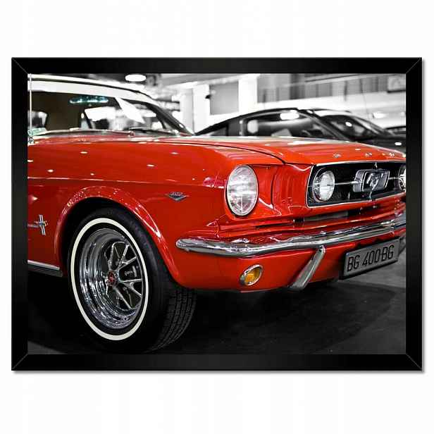 Plakáty v rámu 40x30 Červený Mustang