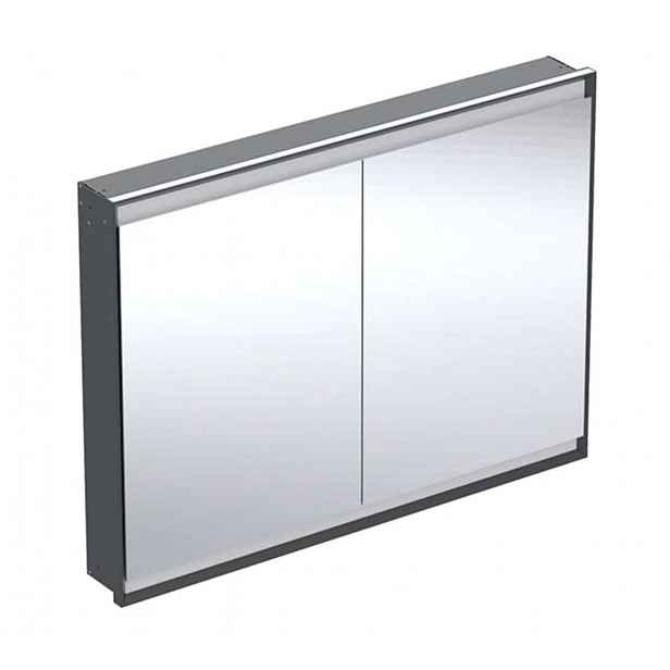 Geberit ONE - Zrcadlová skříňka s LED osvětlením, 120x90x15 cm, 2 dvířka, vestavná, matná černá 505.805.00.7