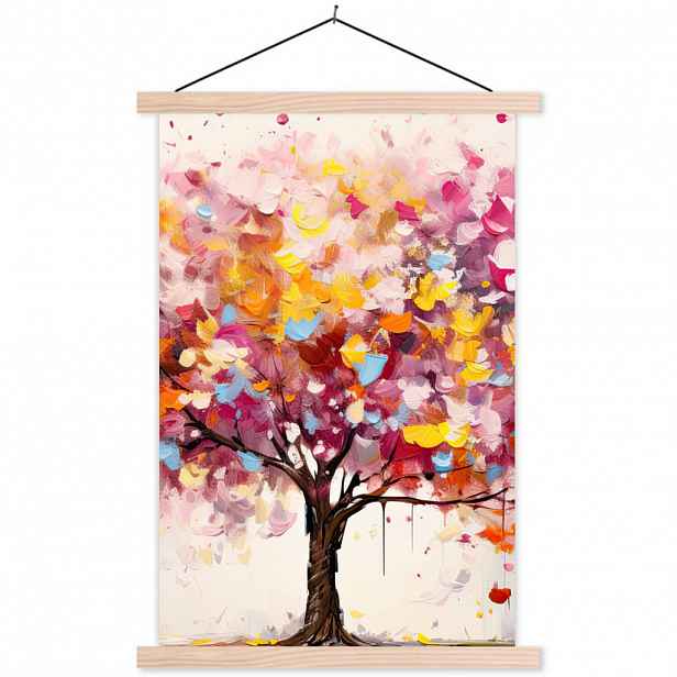 MuchoWow PLAKÁT S MAGNETICKOU LIŠTOU Akvarel - Strom - Umění - Abstraktní 60x90 cm
