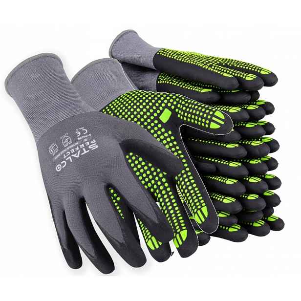Nylonové rukavice Nitrile Dots 11" Stalco Perfect S093276322 Balení 12 Párů