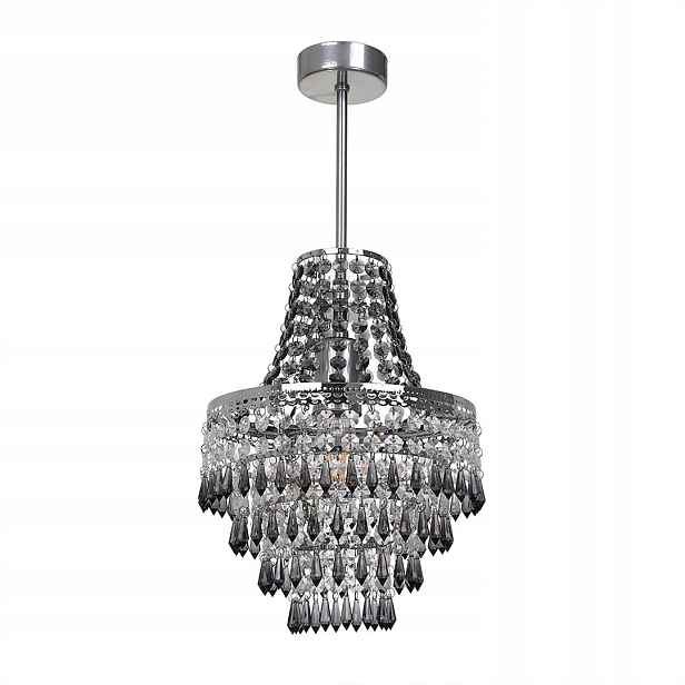 Křišťálový lustr Milagro Glamour E27 60W Černý Stříbrný