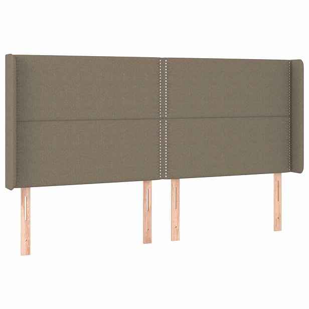 vidaXL Čelo postele typu ušák taupe 203x16x118/128 cm textil