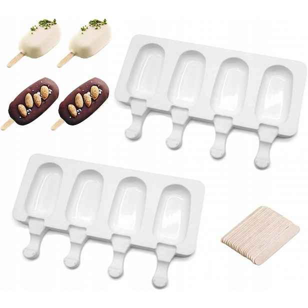 Formičky na zmrzlinu na tyči, 8 formiček na zmrzlinu Popsicle, silikonové