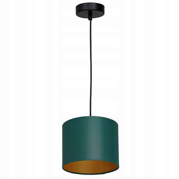 Luminex Závěsná lampa Arden Ø18 cm Zelená Látka Zlatý Interiér E27