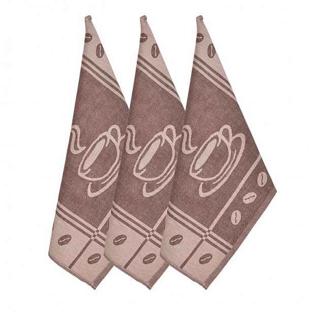 Luxusní utěrky z egyptské bavlny Coffee BEIGE 50 x 70 cm 3 ks
