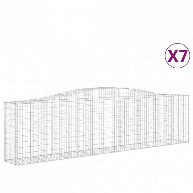 vidaXL Klenuté gabionové koše 7 ks 400x50x100/120cm pozinkované železo